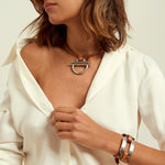 Load image into Gallery viewer, Silver Leather Choker Necklace
