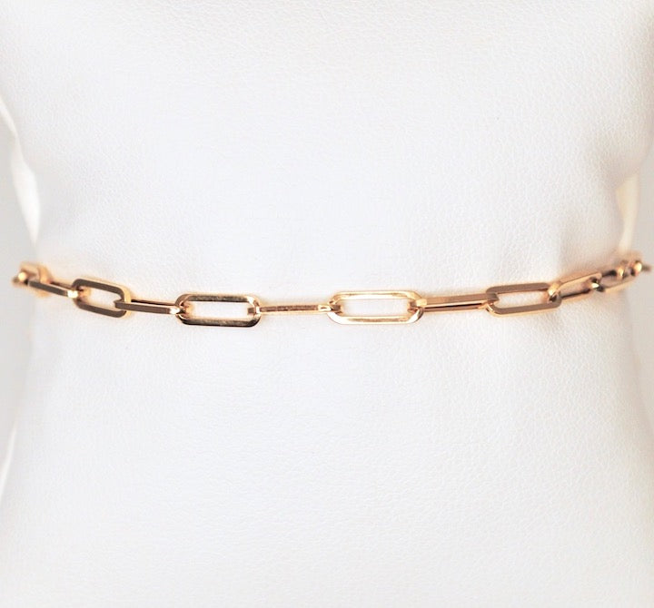 14k Paperclip Chain Bracelet