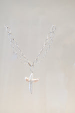 Load image into Gallery viewer, Pearl Cross Pendant Necklace
