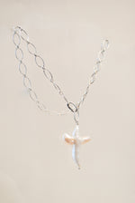 Load image into Gallery viewer, Pearl Cross Pendant Necklace
