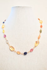 Load image into Gallery viewer, Sapphire &amp; Citrine Necklace - Short

