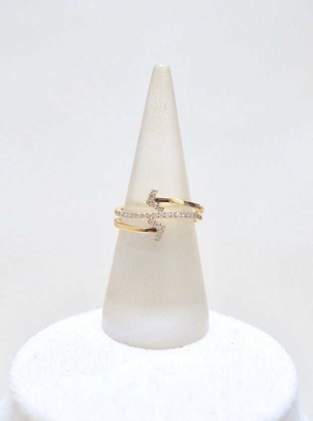 Gold and Diamond Arrow Ring