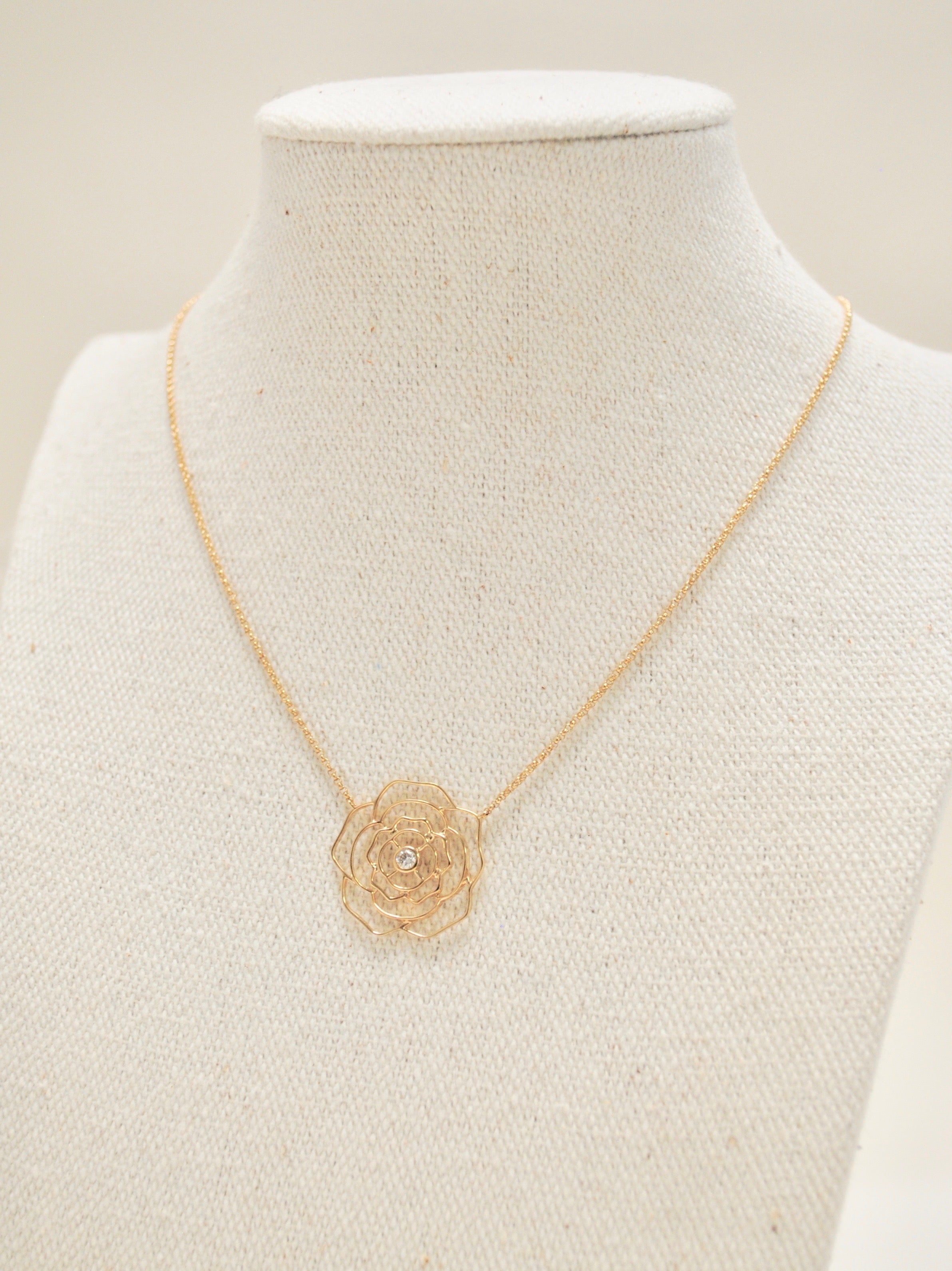 Diamond Rose Necklace