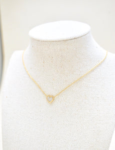 Gold Heart Necklace w/ Diamond