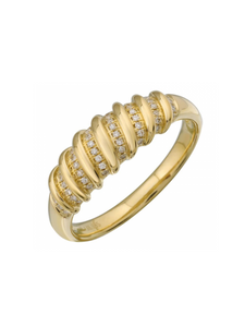 Gold Croissant Diamond Ring