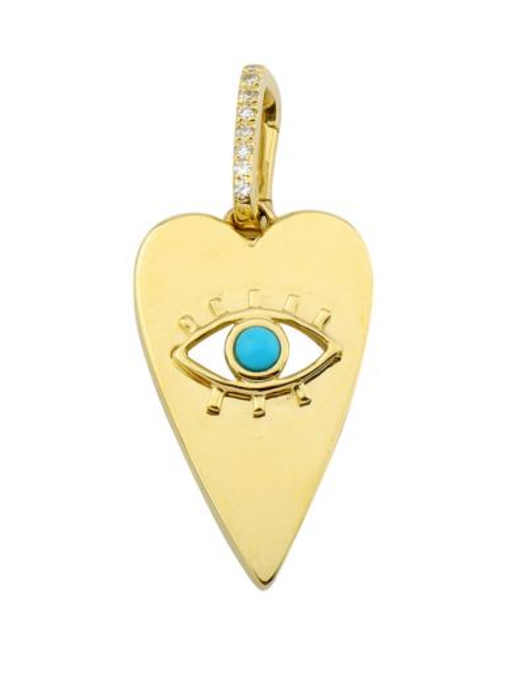 Gold Evil Eye Heart Charm