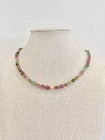 Load image into Gallery viewer, Colorful Tourmaline w/ 18kt Gold Bead Necklace
