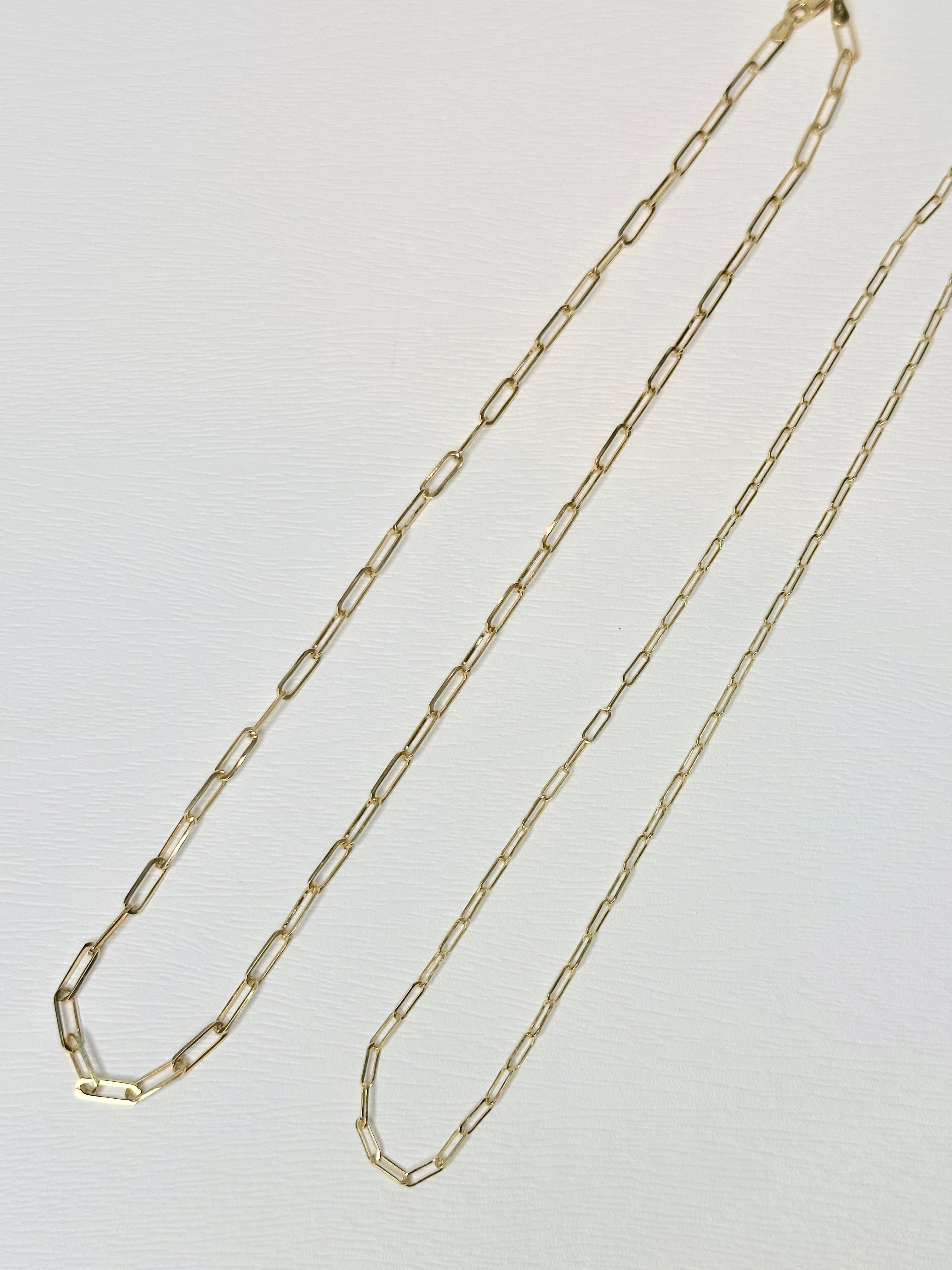 3mm Paperclip Chain Necklaces