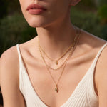 Load image into Gallery viewer, Gold Pearl Geometric Pendant Necklace
