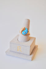 Load image into Gallery viewer, 14K Turquoise and Diamond Yin Yang Ring
