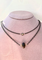 Load image into Gallery viewer, Labradorite Necklace with Diamond
