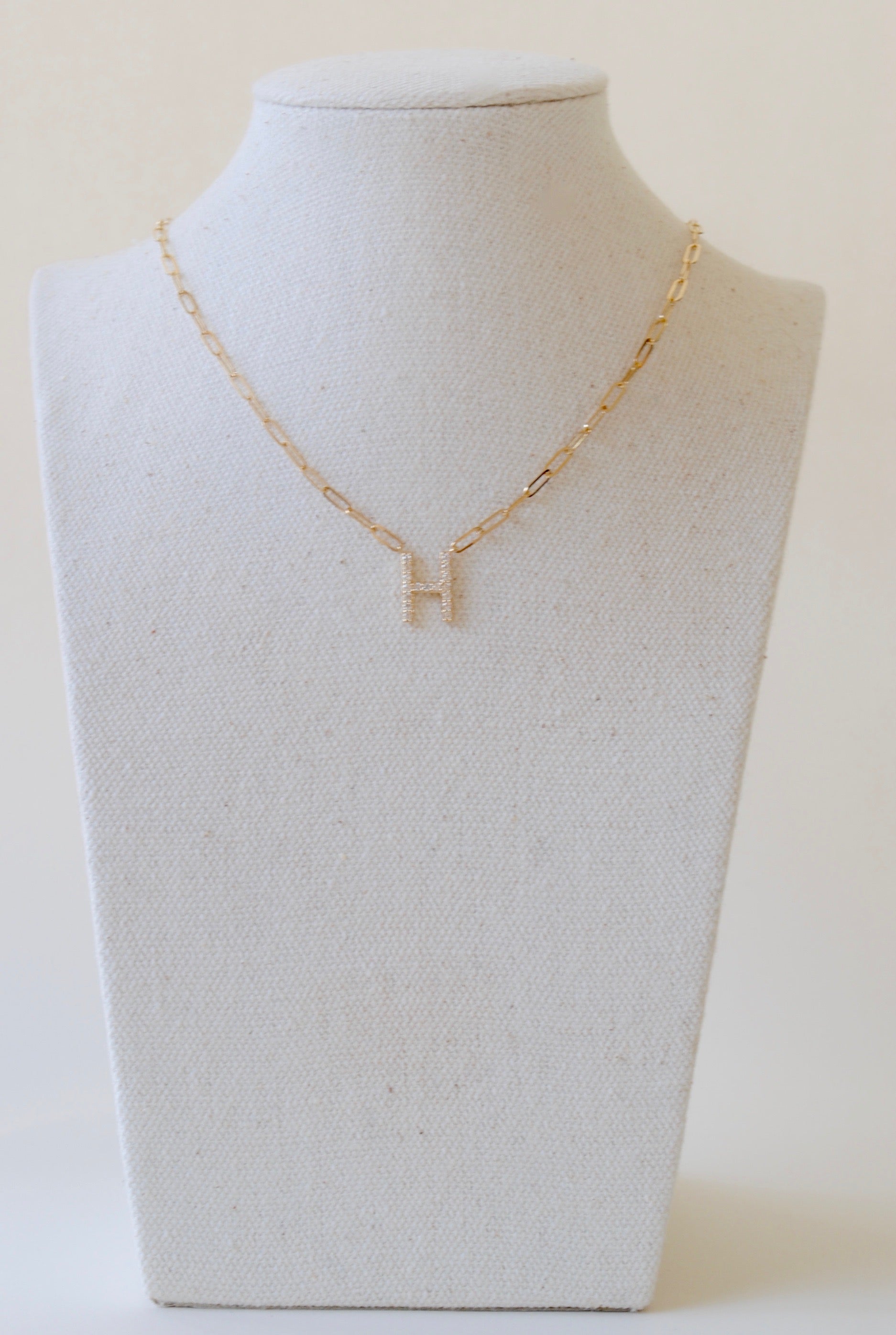 14K and Diamond Initial Necklace