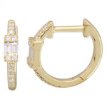 Load image into Gallery viewer, Diamond Illusion Baguette Huggie Earrings
