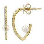 Load image into Gallery viewer, Pearl Diamond Earrings
