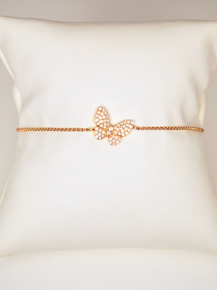 14k Diamond Butterfly Bracelet