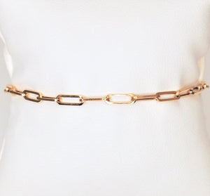 14k Paperclip Chain Bracelet