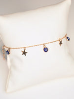 Load image into Gallery viewer, 14k Eye &amp; Star Charm Bracelet
