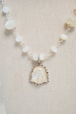 Load image into Gallery viewer, Carved Mother of Pearl Buddha Pendant Necklace
