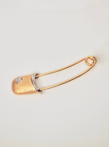 Vintage Diamond Mounted Safety Pin