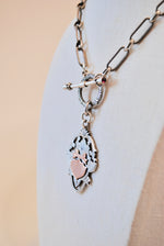 Load image into Gallery viewer, Antique Sterling Silver and 9K Rose Gold English Watch Fob Necklace

