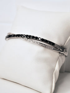 14k White Gold Vintage Criss Cross Bracelet