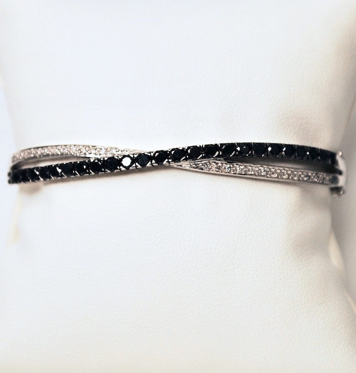 14k White Gold Vintage Criss Cross Bracelet