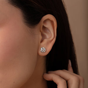 GIA Stud Earrings - White Gold