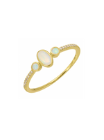 Load image into Gallery viewer, Gold Opal Ring w/ Diamond Band
