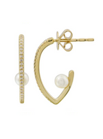 Load image into Gallery viewer, Pearl Diamond Earrings
