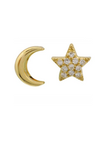 Load image into Gallery viewer, Moon &amp; Star Stud Earrings
