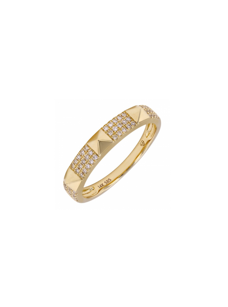 Diamond 8 Row Pyramid Ring Yellow Gold 2.10CT Size 7 | eBay