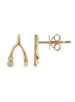 Load image into Gallery viewer, Wish-Bone Diamond Stud Earrings
