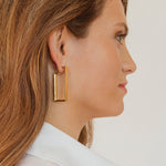 Load image into Gallery viewer, Rectangle Hoop Earrings
