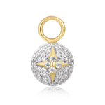 Load image into Gallery viewer, Gold Pavé Star Sphere Earring Charm
