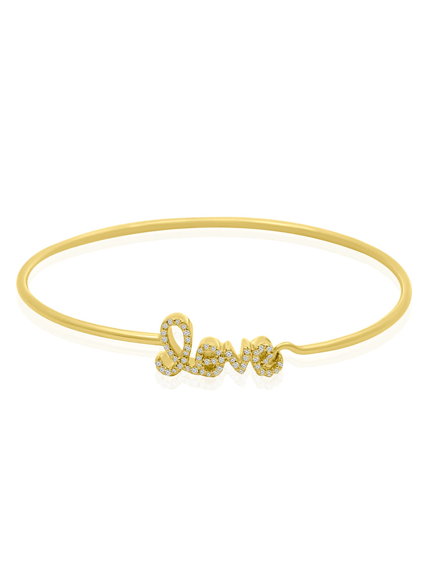 14k Diamond Love Bangle Bracelet