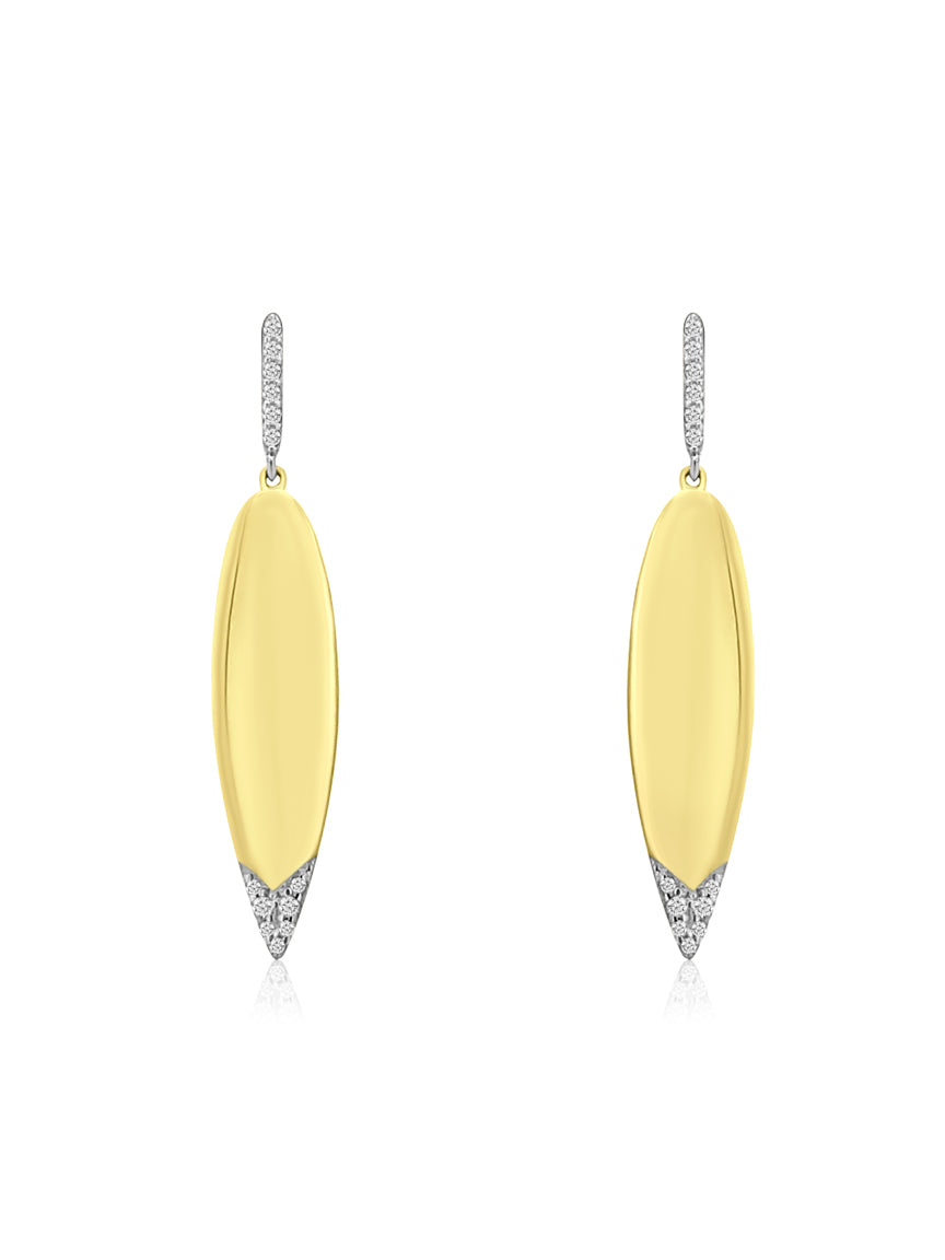 Diamond Polished Marquise Drop Earrings