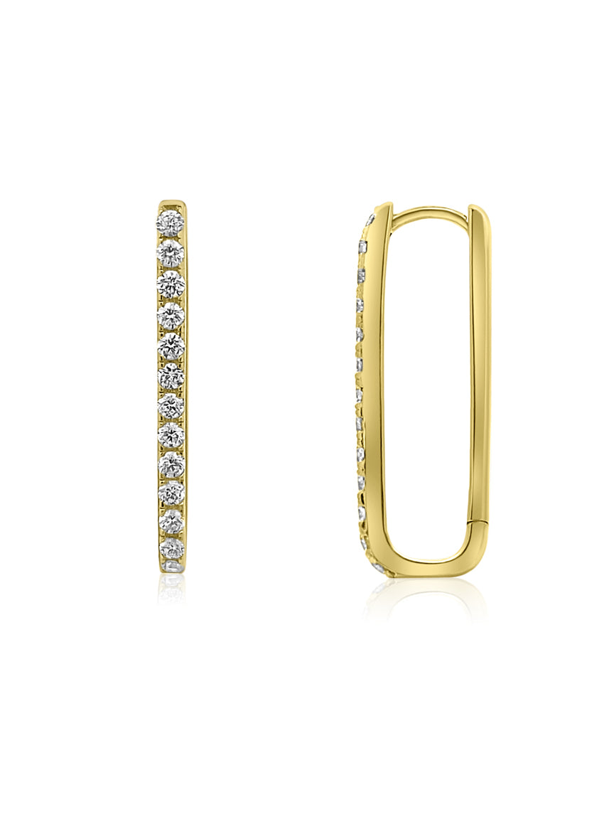 Diamond Paperclip Earrings