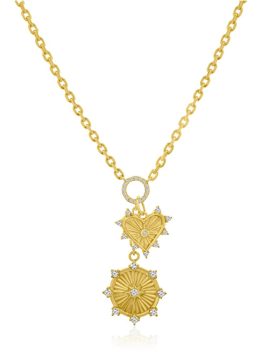 14k Diamond Heart Charm Necklace