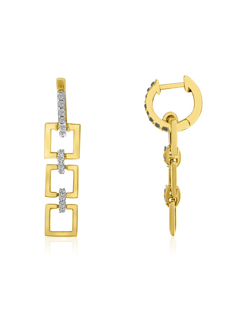 Diamond Chain Link Earrings