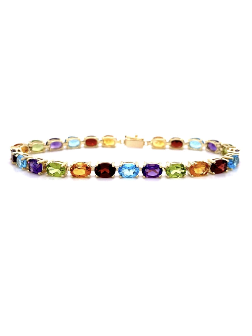 Multicolor Semi-Precious Stone Bracelet