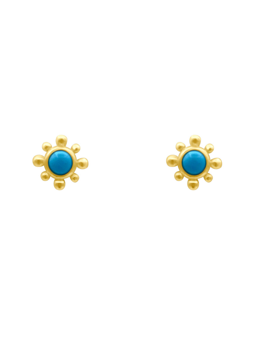 Turquoise Floral Stud Earrings