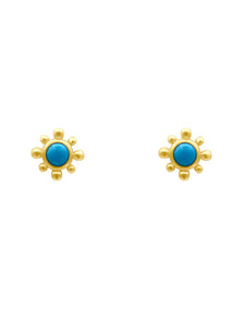 Turquoise Floral Stud Earrings