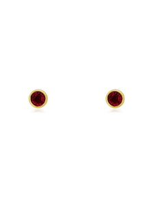 Garnet Bezel Stud Earrings