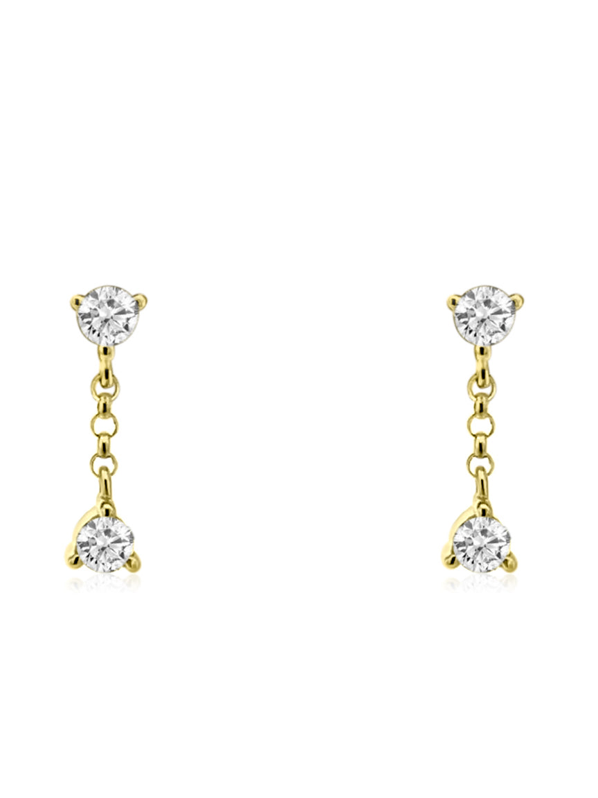 Diamond Stud Chain Earring