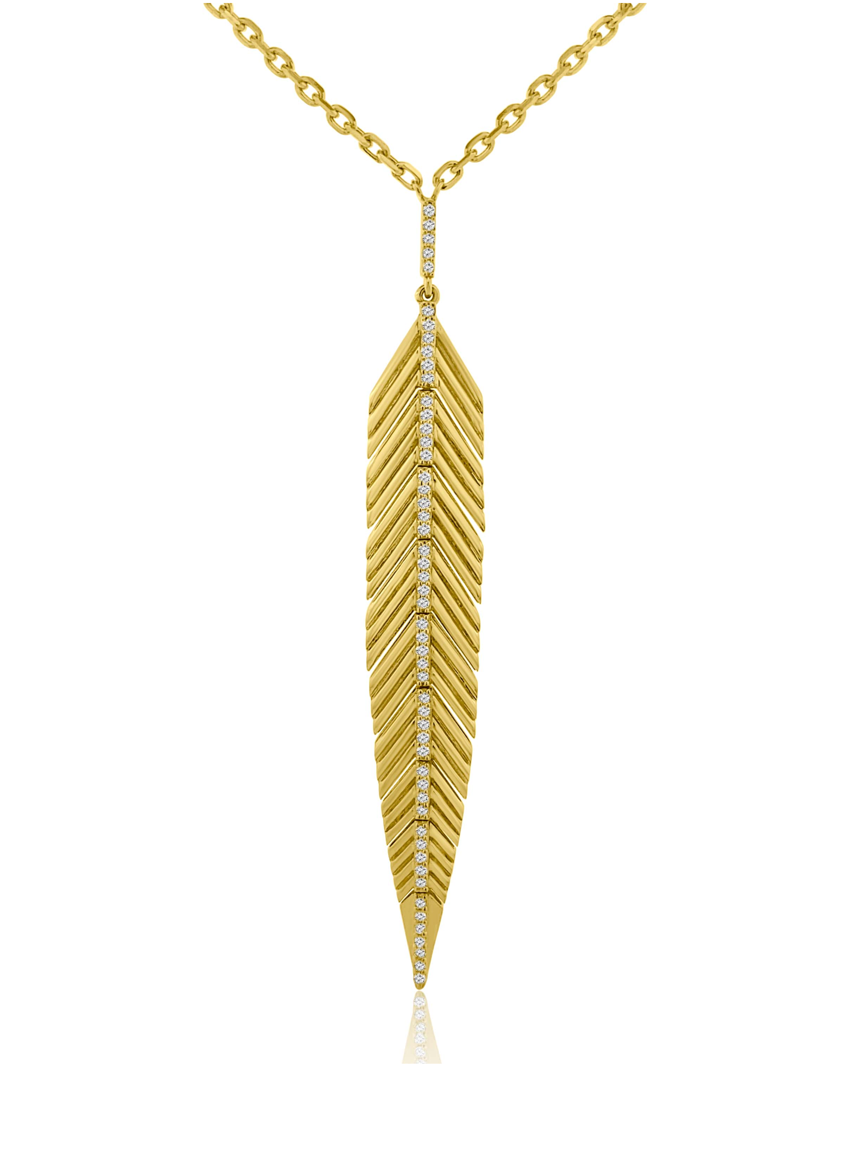 Diamond Feather Necklace