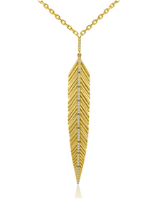 Diamond Feather Necklace