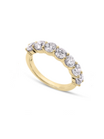 Load image into Gallery viewer, 7 Stone Anniversary Band, Shared Prong - Yellow Gold
