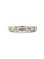 Load image into Gallery viewer, 7 Stone Anniversary Band, Shared Prong - Yellow Gold
