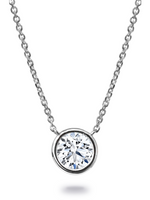 Load image into Gallery viewer, GIA Bezel Diamond Necklace - White Gold
