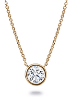 Load image into Gallery viewer, GIA Bezel Diamond Necklace - Yellow Gold
